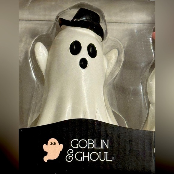 NWT Goblin & Ghoul Set of 3 Ghosts Wearing Cowgirl Hats Halloween/Fall Decor - Picture 10 of 12